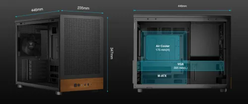 Case GAMDIAS ATHENA M4M WOOD Black | Micro-Tower | M-ATX | GAMDIAS